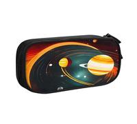 njkhbolk Trousse à crayons portable avec système solaire Jupiter Saturne, grande capacité, double couche avec fermeture éclair