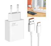 njmks-33w Chargeur pour XiaoMi, 33W USB C Chargeur Rapide avec Câble USB C de 1.5m pour Xiaomi Redmi Note 13/12/11/11S/9/10/11 Pro/12 Pro/13 Pro Chargéur Charge Rapide pour redmi