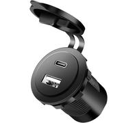 njmks-LogiLink PA0330 - Adaptateur de Charge encastrable pour Voiture/Camion avec 1 Port USB-A et 1 Port USB-C, 60 W, PD (Power Delivery) et QC 3.0 (Quick Charge)