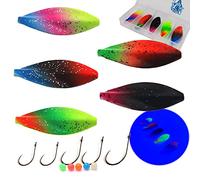 Njord Kalastus Inline Spoon Kit complet avec 5 crochets et 5 perles dans une boîte de 4 g | actif UV | Clignotant pour truite en ligne