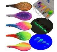 Njord Kalastus Inline Spoon Truite en boîte | UV Actif et Yeux 3D Autoluminescents | Leurre de Passage pour la Truite Inliner Spoon Inline Spoons de Passage Kit de pêche à la Truite Magic Spoon