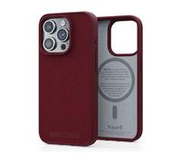 Njord Suede - Coque de protection pour téléphone portable - compatibilité avec MagSafe - plastique recyclable, daim Comfort+ - rouge cramoisi - pour