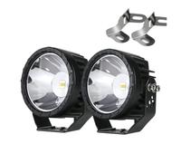 Njprmbq Phare LED Moto Lampe Antibrouillard Tout-terrain À Large Faisceau Blanc Et Jaune 4 Pouces Led Travail Pour Moto Voiture ATV 12V 24V