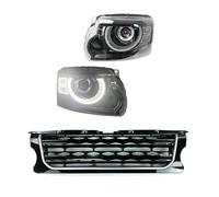 Njprmbq Phares Avant Phares Pour Land Pour Rover Pour Discovery 3 4 2010-2017 Feu Avant DRL Clignotant LED Lentille Projecteur Lampe Frontale Assemblage Calandre Avant(10-13 bk silver)