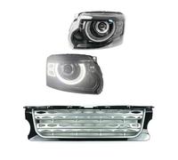 Njprmbq Phares Avant Phares Pour Land Pour Rover Pour Discovery 3 4 2010-2017 Feu Avant DRL Clignotant LED Lentille Projecteur Lampe Frontale Assemblage Calandre Avant(10-13 silver)