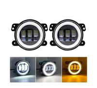 Njprmbq Phares Avant Pour Dodge Pour Voyage Pour Magnum Pour Chargeur 60W 4 Pouces LED Antibrouillard Avec Anneau Halo Blanc DRL Ambre Clignotant