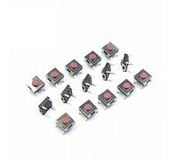 NJRPWAUNK Bouton d'interrupteur d'alimentation 20/50/100PCS 6 * 3,1 mm Dip - Pieds à 4 Broches Micro-Interrupteur Tactile enfichable Interrupteurs Bouton-Poussoir Rouge 6X6 6X6X3, Interrupteur(50pcs)