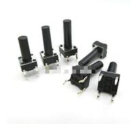 NJRPWAUNK Boutons de Commutation tactiles 100PCS 6 * 16mm 4 Broches Tactile Tact Push Button Micro Switch Direct Plug-in Auto-Reset 6X6X16MM Dip Switches Top Cuivre