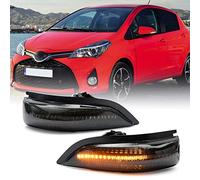 njssjd Clignotants LED dynamiques pour rétroviseurs latéraux compatibles avec 2011-2019 T/oyota Yaris III Yaris Hybrid XP13 Ambre Flowing Wing Rétroviseur Répéteur Séquentiel
