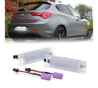 njssjd Éclairage Plaque Immatriculation LED pour Giulietta MiTo 147 159 GT | Lot de 2 Feux de Plaque d'Immatriculation Auto Blanc pour Brera Spider 156 166 4C Canbus Sans Erreur Plug & Play