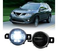 njssjd Feu antibrouillard LED avec clignotant DRL pour N.issan Q.ashqai J10, X-Trail T30 T32, R.enault Clio II III Feu de conduite antibrouillard pour pare-chocs avant
