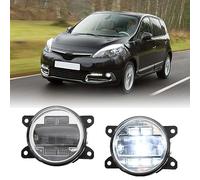 njssjd Feu antibrouillard LED avec clignotant DRL pour R.enault Clio IV Megane II III IV Twingo II III, Dacia Duster I II Phare antibrouillard de pare-chocs avant (lentille transparente)