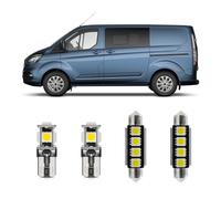 njssjd Kit d'éclairage intérieur à LED blanches de 11 pièces pour F.ord Transit 2012-2023 Custom Double Cab-in-Van DCiV Super Bright 6000K Plafonnier de porte coulissante et outil d'installation