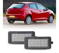 njssjd Lampes de plaque d'immatriculation à LED pour Seat Ibiza MK4 IV hayon 2009-2016 Lampe à étiquette LED blanche super brillante CANbus sans erreur 2 pièces