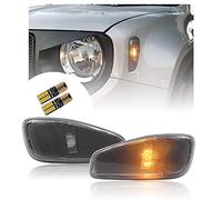 njssjd Voyant de marqueur latéral à LED avant ambre pour 2015 2016 2017 2018 2019 2020 2021 2022 Jeep Renegade Led marqueur latéral clignotant lampe lentille de fumée 2 pièces