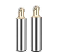 NJTHNTJR Lot de 2 fraises rondes à bec sphérique 1/2 x 1/4" 1/2" pour bois CNC Radius Core Box Bit