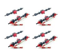 NJTHNTJR Lot de 4 essieux complets avant et arrière de voiture télécommandée pour MN D90 D91 D96 D99S MN90 MN96 MN99 MN99S 1/12 RC Car Upgrade Parts, noir
