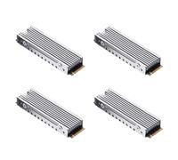 NJTHNTJR Lot de 4 refroidisseurs M.2 2280 NVMe M.2 SSD - Dissipateur en aluminium avec tampon thermique pour SSD M2 2280 - Argenté
