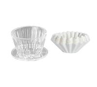 NJTHNTJR Lot de 50 filtres à café en forme de gâteau en origami coulés à la main avec 50 feuilles en papier filtre