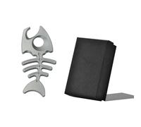 NJTHNTJR Porte-clés en alliage de titane en forme d'os de poisson - Décapsuleur multifonctionnel, collier portable cadeau pour activités de plein air A