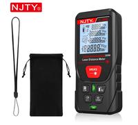 NJTY 50m 100m 200m compteur Laser numérique ruban à mesurer Laser rouge avec sac Portable lanière enregistrements de données télémètre IP54 noir