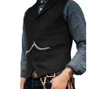 NJUDE Gilet d'affaires veste décontractée coupe ajustée gilet homme gilets pour homme groosmen homme mariage hommes costume gilet marron mariage laine tweed