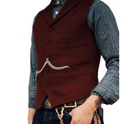 NJUDE Gilet d'affaires veste décontractée coupe ajustée gilet homme gilets pour homme groosmen homme mariage hommes costume gilet marron mariage laine tweed