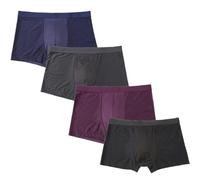 NJUDE Lot de 4 caleçons en bambou pour homme - Maille respirante - L-5XL - Sous-vêtements pour homme sexy et solide