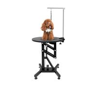 njxbrek Table de toilettage électrique pour chien, table rotative de 61 cm avec support réglable, hauteur réglable de 70 à 102 cm, table de toilettage hydraulique réglable en hauteur