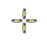 NJYTouch Lot de 4 ampoules 31 mm 1,25 pouces 2-SMD 5050 DE3175 DE3021 DE3022 6428 7065 LED Festoon pour intérieur de voiture, porte, carte, plafonnier - Lumière blanche froide 6000K DC 12V
