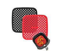 NK 2pcs Revêtements en Silicone Antiadhésifs pour Friteuse à Air - Accessoires pour Friteuse sans Huile, Non-Stick, AirFryer, Papier sulfurisé (Carré 18,6cm)