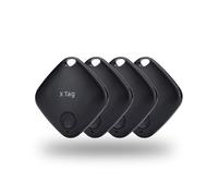 NK Air Tag Smart Pack 4 - Localisateur d'objets, compatible avec Apple, Bluetooth (Android ne fonctionne pas) Voiture, portefeuille, valises, enfants - Lot de 4 unités (noir)
