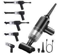 NK Aspirateur à Main sans Fil 65 000 TR/Min - 3-en-1 Aspirer, Souffler & Gonfler, Puissance 70 W, Batterie 4 000 mAh, USB-C, 5 Embouts Multifonctions, Filtre HEPA Lavable - pour Voiture & Maison