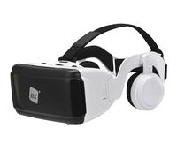 NK Lunettes intelligentes VR avec écouteurs - réalité virtuelle 3D avec Audio pour Smartphone Entre 4,7" - 6,53", Angle de Vision 90-100°, Rotation 360°, Objectif et pupille réglable - Blanc