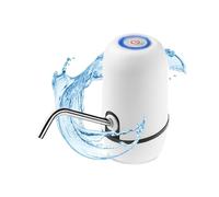 NK Distributeur d'eau en Bouteille Automatique - Chargeur USB, en Acier, sans BPA, Eau Froide, 1200mAh, Carafes et Bouteilles 1.5L, 5.7L, 10L, 11.3L, 15L, 18.9L, Blanche (2 Adaptateurs 3.8 & 4.8cm)