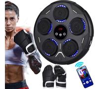 NK Machine de Boxe Musicale Adulte et Jeunes Murale avec Bluetooth - 9 Modes d'Entraînement et 9 Vitesses, Haut-Parleur Puissant, Écran LCD et Éclairage LED (43 x 43 x 7,5 cm)