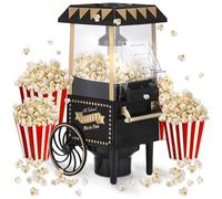 NK Machine Pop Corn Rétro 1.200W à Air Chaud - Machine à Popcorn Électrique Sans Huile, 0.3L, Prête en 2 Min, Compacte et Vintage, Idéale pour la Maison (Noir)