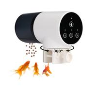 NK Mangeoire Automatique à Poissons 200 ML Affichage LCD Manuel Programmable Mode Manuel 8h/12h/24h Support Rotatif à 360° Bouton de contrôle et système de Fixation Stable
