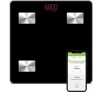 NK Pèse-personne Smart - Bluetooth V4.0, numérique, double fréquence, poids de la salle de bain, technologie BIA, écran LCD, compteur de graisse musculaire, IMC/BMR, âge métabolique