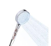 NK Pommeau de douche rond avec 6 modes de pulvérisation - Système anticalcaire, haute pression, filtration d'eau, matériau ABS, économie d'eau, installation et nettoyage faciles, combinaisons de