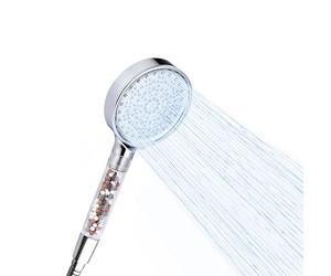 NK Pommeau de douche rond avec 6 modes de pulvérisation - Système anticalcaire, haute pression, filtration d'eau, matériau ABS, économie d'eau, installation et nettoyage faciles, combinaisons de