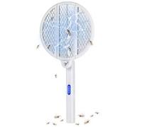 NK Raquette Anti-Moustique UV Pliable - Maille électrifiée 2500V et 1500mAh, Design Compact, Utilisation intérieure et extérieure, Retrait Rapide des Insectes, Rangement Facile