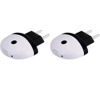NK Répulsif à ultrasons anti-moustiques électronique - Contrôle par bouton, couverture 150 m², usage intérieur, blanc et noir (Lot de 2)