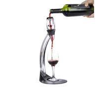 NK Set carafe à vin + support - aérateur de vin avec filtration, matériau acrylique, filtre intégré, support pour verre à vin et sac en tissu, hauteur de 41 cm, noir