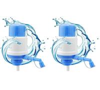 NK Universal Pompe Bouteille d´Eau - Distributeur d'eau Froide Manuel, Compatible pour Carafes et Bouteilles 2L 4L 6L10L 12L, Blanc/Bleu (2 Adaptateurs 3.8 & 4.8cm) (Lot de 2)