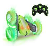 NK Voiture acrobatique télécommandée pour Enfants, Rotation à 360°, lumières LED, Roues en Caoutchouc, 15 x 15 x 6 cm, télécommande Incluse, Piles incluses, pour Enfants de Plus de 3 Ans, Couleur