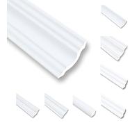 NK50 Moulures de plafond en polystyrène XPS, moulures en stuc, Baguette de finition blanc, 8 m, 50 x 50 mm, moulures décoratives, moulures de plafond