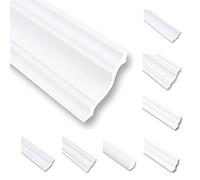NK80 Moulures de plafond en polystyrène XPS, moulures en stuc, Baguette de finition blanc, 80 x 80 mm, moulures décoratives, moulures en polystyrène