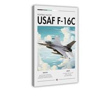 NKALFGH Impression sur toile représentant le Faucon combattant F-16C - 50 x 75 cm