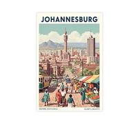 NKALFGH Johannesburg South Africa Travel Poster sur toile Décoration de chambre à coucher Paysage Cadeau 20 x 30 cm